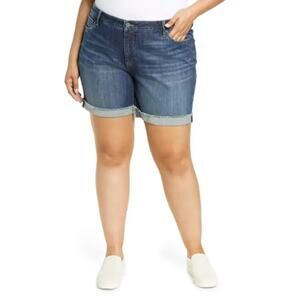 KUT from the Kloth Catherine High Waist Cutoff Denim Boyfriend Shorts sz 14W